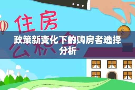 雄关政策新变化下的购房者选择分析