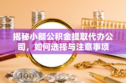 雄关揭秘小额公积金提取代办公司，如何选择与注意事项